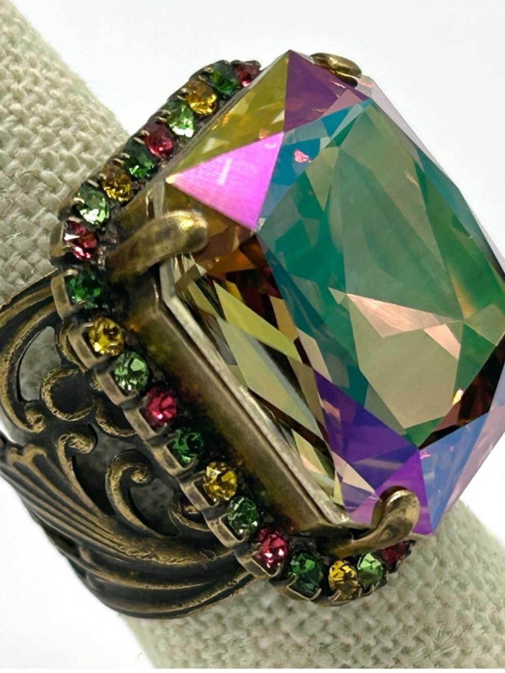 Sorrelli Crystal Multi-Color Band Ring
